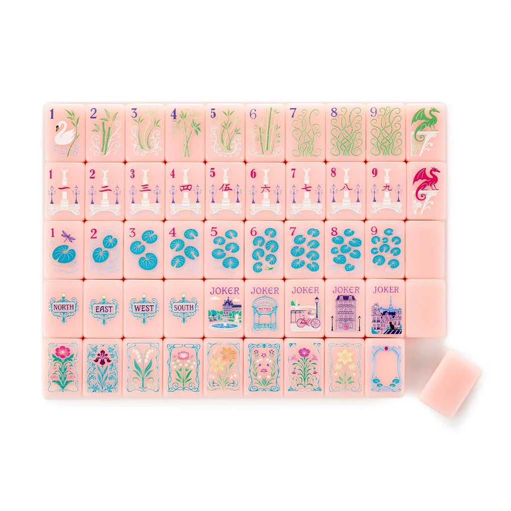 Peach Puff Slim Mahjong Set
