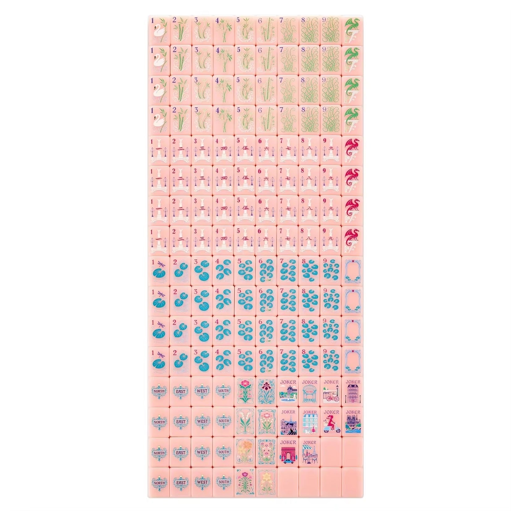Peach Puff Slim Mahjong Set