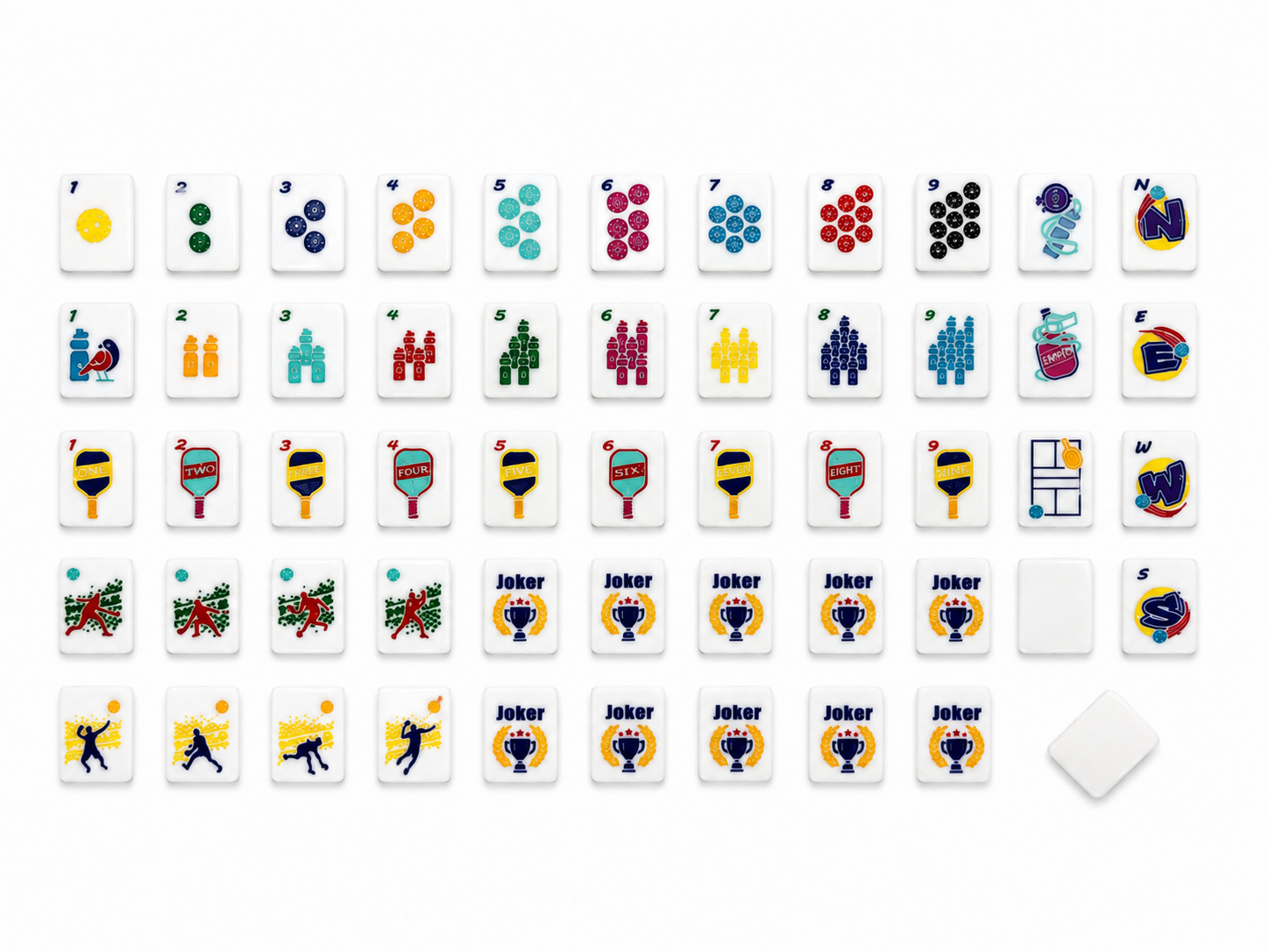 Mahj & Marlowe Pickleball Club Slim Mahjong Set