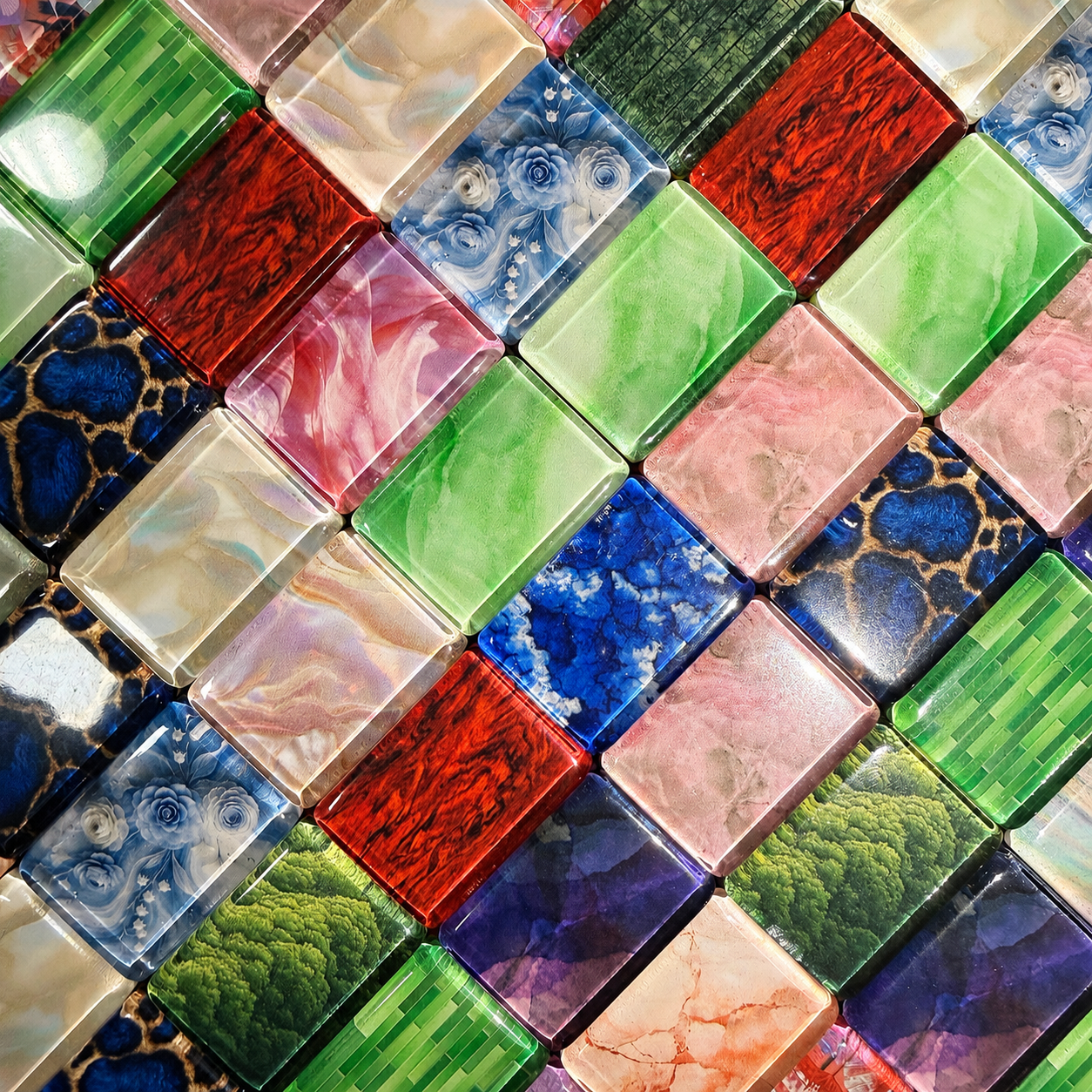 Rainbow Gem Mahjong Set