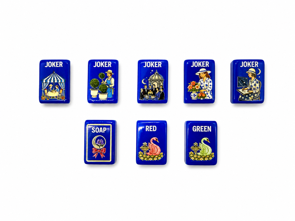 Mahj & Marlowe Cobalt Garden Slim Mahjong Set