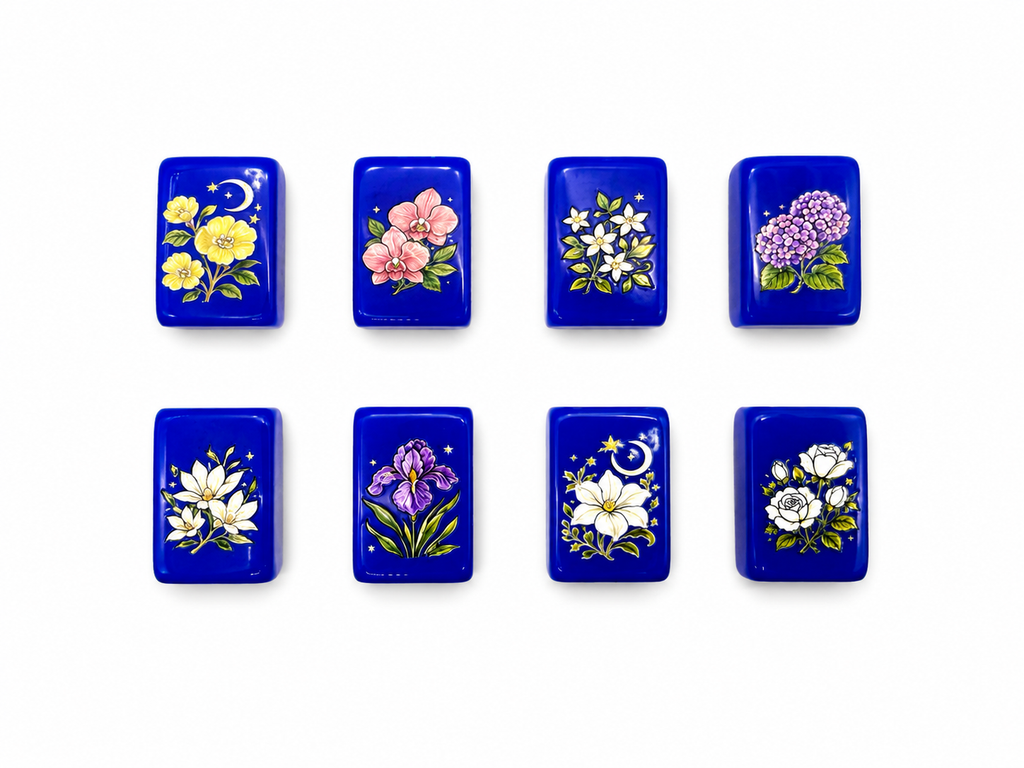 Mahj & Marlowe Cobalt Garden Slim Mahjong Set