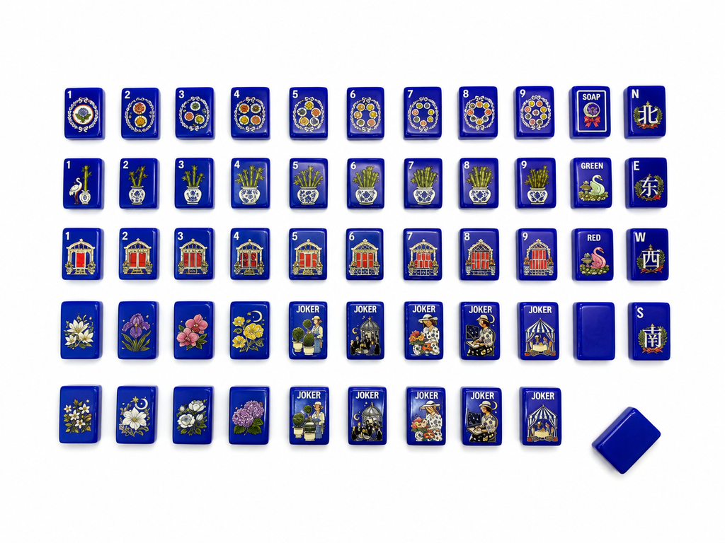 Mahj & Marlowe Cobalt Garden Slim Mahjong Set