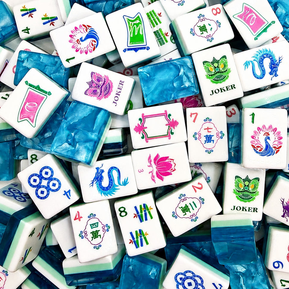 Mahj & Marlowe Aqua Pearl Mahjong Set