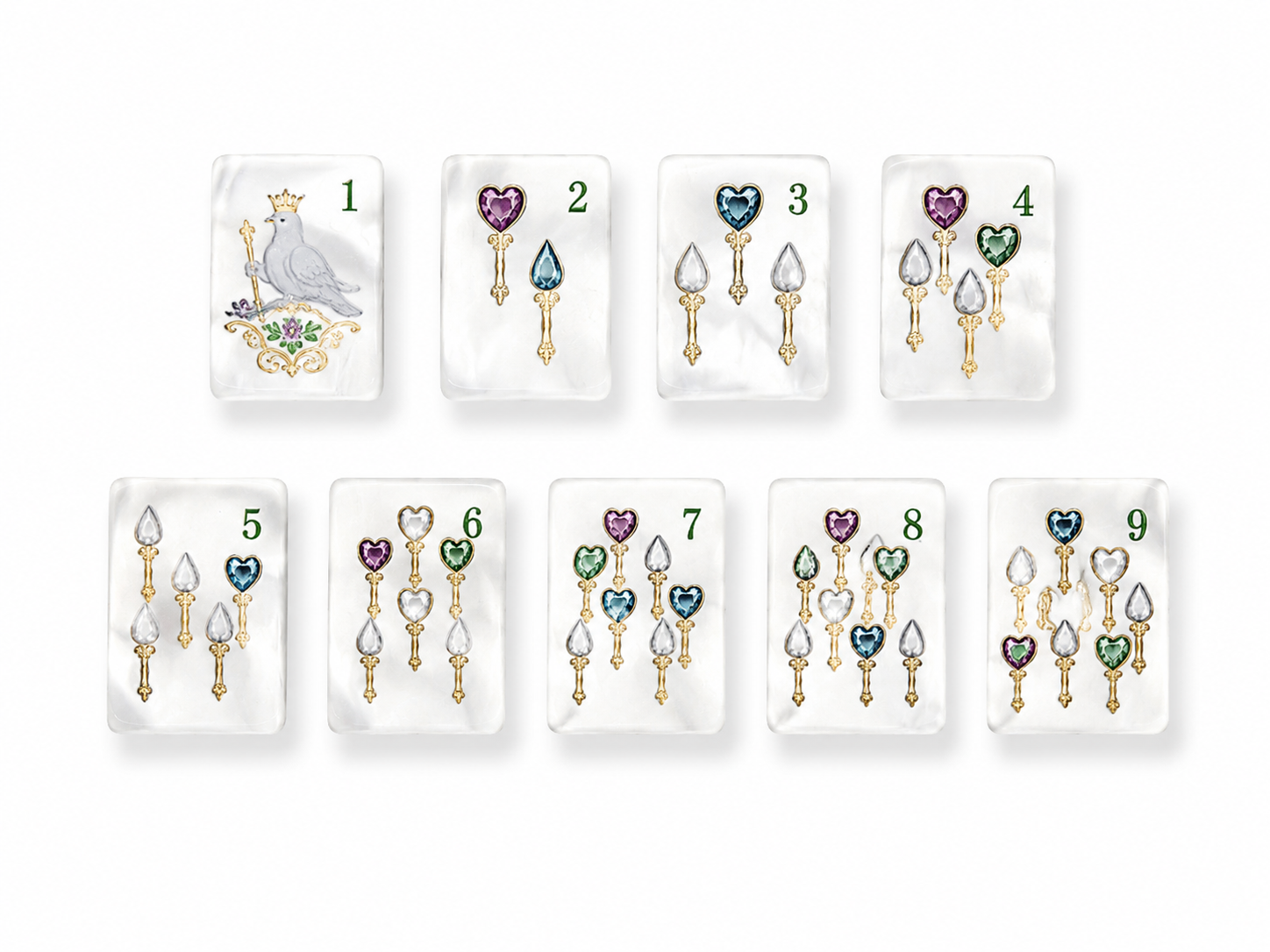 Mother of Pearl Slim Mahjong Set