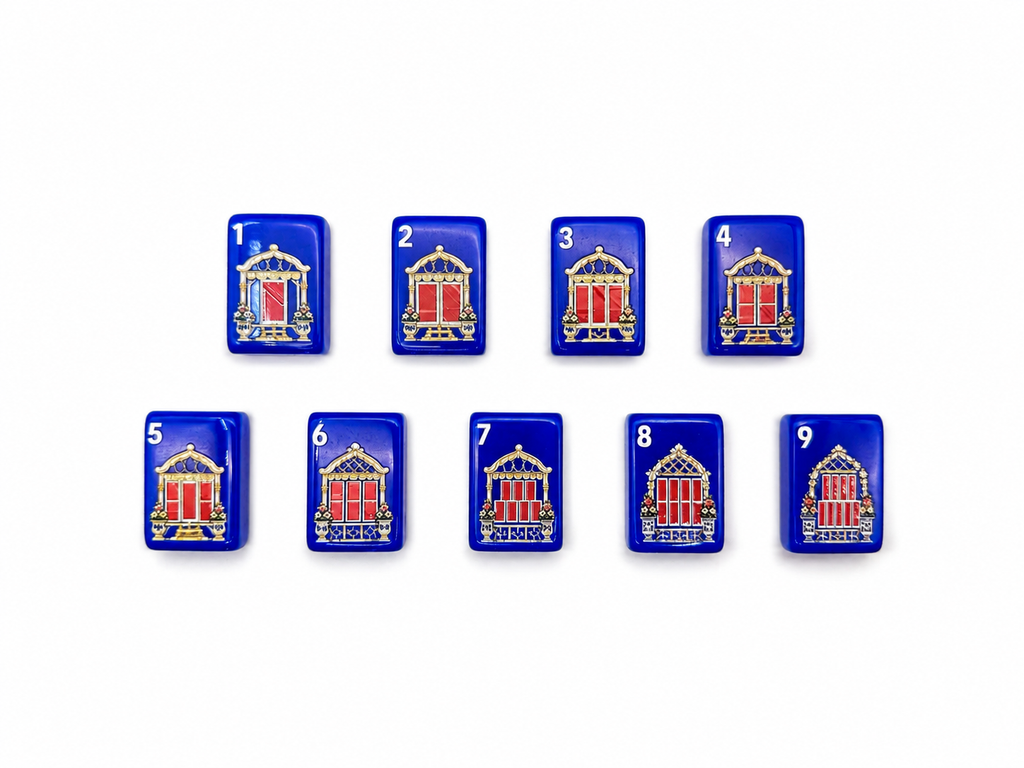 Mahj & Marlowe Cobalt Garden Slim Mahjong Set