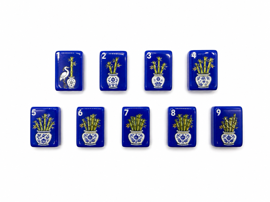 Mahj & Marlowe Cobalt Garden Slim Mahjong Set